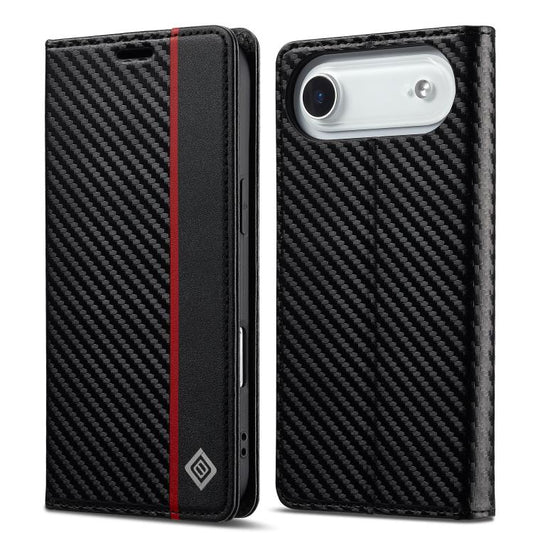 For iPhone Air LC.IMEEKE Carbon Fiber Leather Phone Case(Vertical Black) by LC.IMEEKE