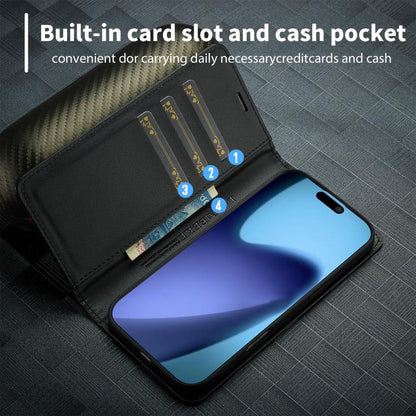 For iPhone Air LC.IMEEKE Carbon Fiber Leather Phone Case(Vertical Black) by LC.IMEEKE