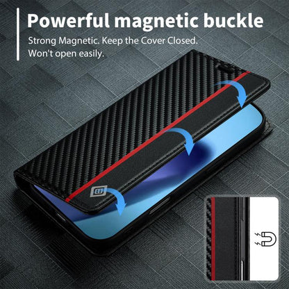 For iPhone Air LC.IMEEKE Carbon Fiber Leather Phone Case(Vertical Black) by LC.IMEEKE