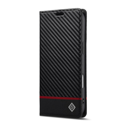For iPhone Air LC.IMEEKE Carbon Fiber Leather Phone Case(Horizontal Black) by LC.IMEEKE