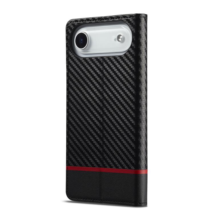 For iPhone Air LC.IMEEKE Carbon Fiber Leather Phone Case(Horizontal Black) by LC.IMEEKE