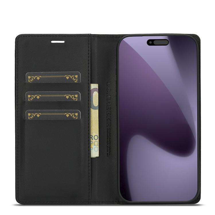 For iPhone 17 Pro LC.IMEEKE Carbon Fiber Leather Phone Case(Vertical Black) by LC.IMEEKE