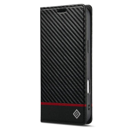 For iPhone 17 Pro Max LC.IMEEKE Carbon Fiber Leather Phone Case(Horizontal Black) by LC.IMEEKE