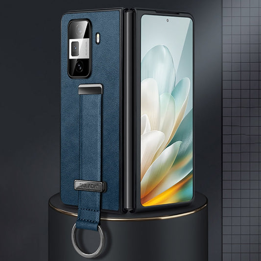 For Honor Magic Vs3 SULADA PC + Leather Texture Skin Feel Shockproof Phone Case(Blue) by SULADA