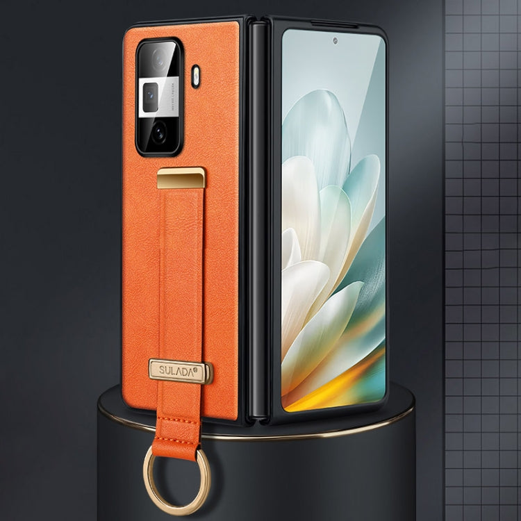 For Honor Magic Vs3 SULADA PC + Leather Texture Skin Feel Shockproof Phone Case(Orange) by SULADA