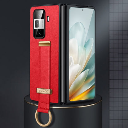 For Honor Magic Vs3 SULADA PC + Leather Texture Skin Feel Shockproof Phone Case(Red) by SULADA