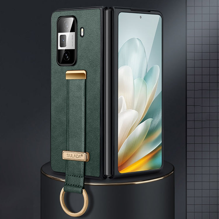 For Honor Magic Vs3 SULADA PC + Leather Texture Skin Feel Shockproof Phone Case(Green) by SULADA