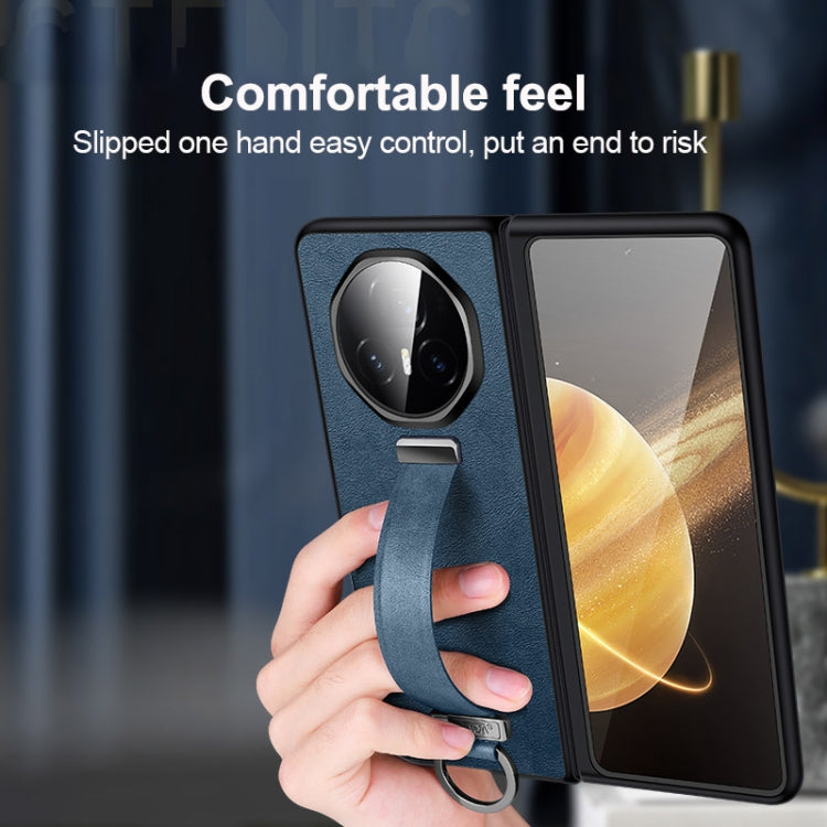 For Honor Magic V3 SULADA PC + Leather Texture Skin Feel Shockproof Phone Case(Blue) by SULADA