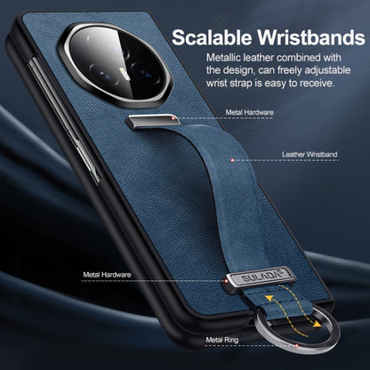 For Honor Magic V3 SULADA PC + Leather Texture Skin Feel Shockproof Phone Case(Red) by SULADA