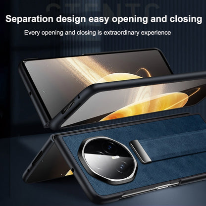 For Honor Magic V3 SULADA PC + Leather Texture Skin Feel Shockproof Phone Case(Black) by SULADA