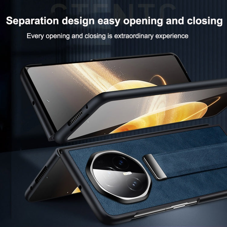 For Honor Magic Vs3 SULADA PC + Leather Texture Skin Feel Shockproof Phone Case(Blue) by SULADA