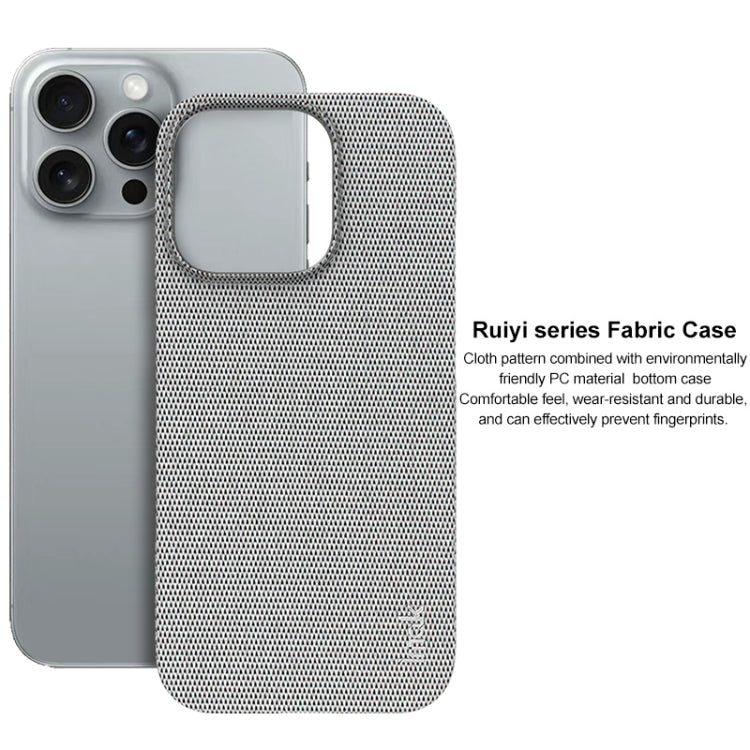 For iPhone 16 Pro imak Ruiyi Series Cloth Texture PU + PC Phone Case(Light Grey) by imak