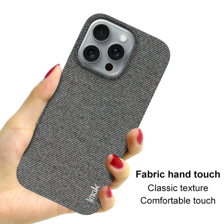 For iPhone 16 Pro imak Ruiyi Series Cloth Texture PU + PC Phone Case(Dark Grey) by imak