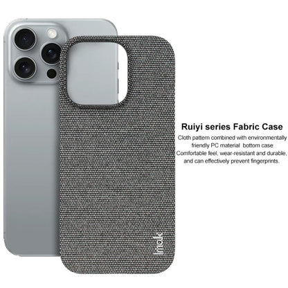 For iPhone 16 Pro imak Ruiyi Series Cloth Texture PU + PC Phone Case(Dark Grey) by imak