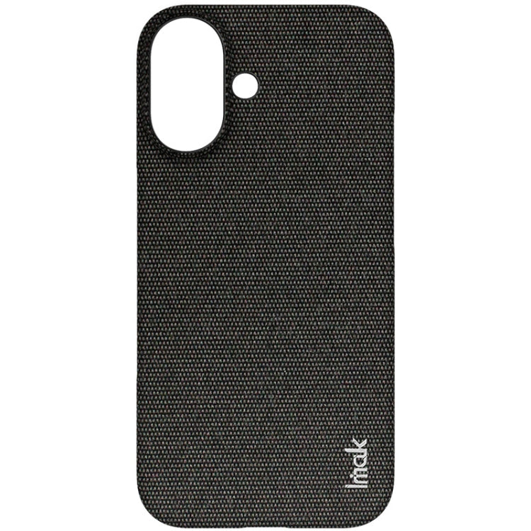 For iPhone 16 imak Ruiyi Series Cloth Texture PU + PC Phone Case(Black) by imak