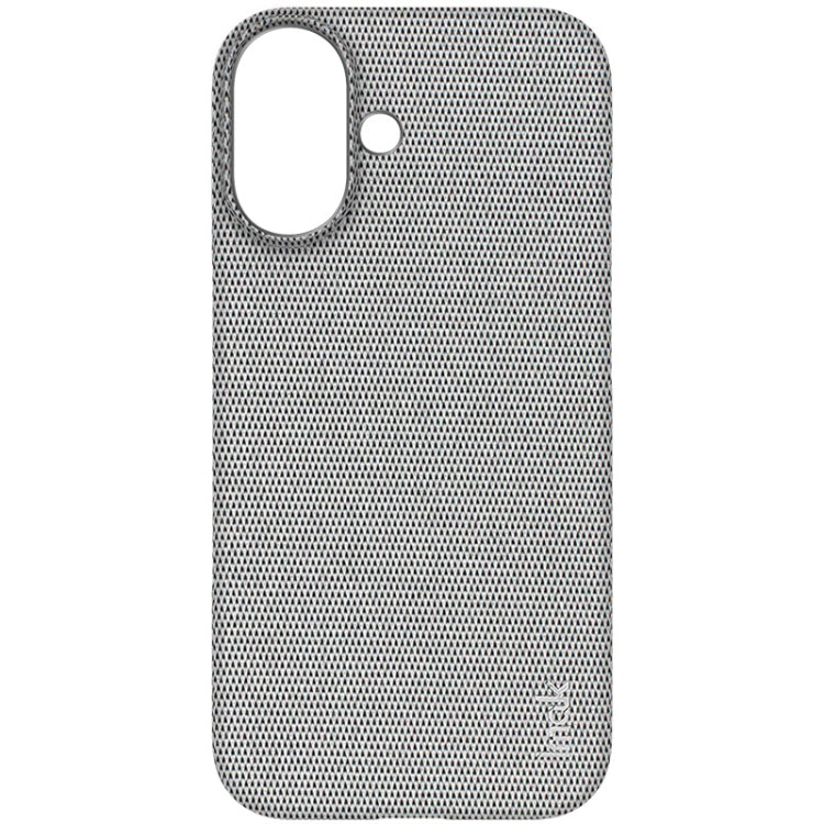 For iPhone 16 imak Ruiyi Series Cloth Texture PU + PC Phone Case(Light Grey) by imak