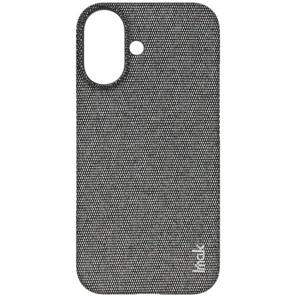 For iPhone 16 imak Ruiyi Series Cloth Texture PU + PC Phone Case(Dark Grey) by imak