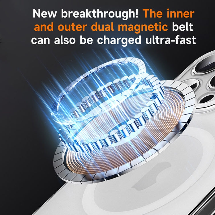 For iPhone 16 Pro Max SULADA Crystal Sand Series Electroplating Frosted MagSafe Magnetic Phone Case(Transparent) by SULADA