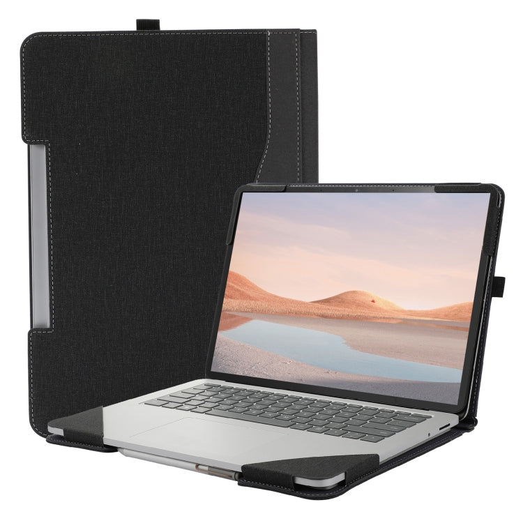 For Microsoft Surface Laptop Studio 2 Cotton Cloth Texture Leather Laptop Protective Case(Black) by bashfashion