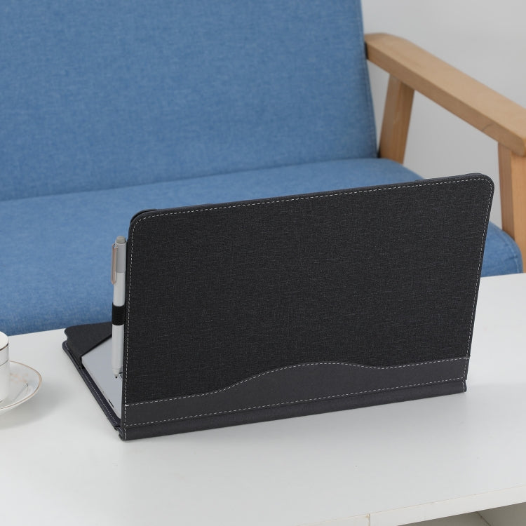 For Microsoft Surface Laptop Studio 2 Cotton Cloth Texture Leather Laptop Protective Case(Black) by bashfashion