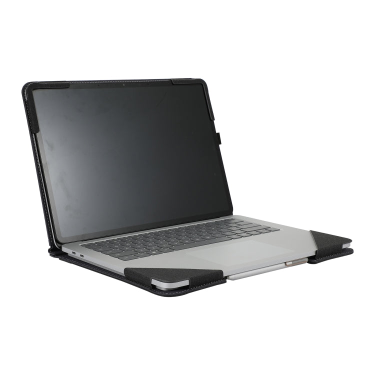 For Microsoft Surface Laptop Studio 2 Cotton Cloth Texture Leather Laptop Protective Case(Black) by bashfashion