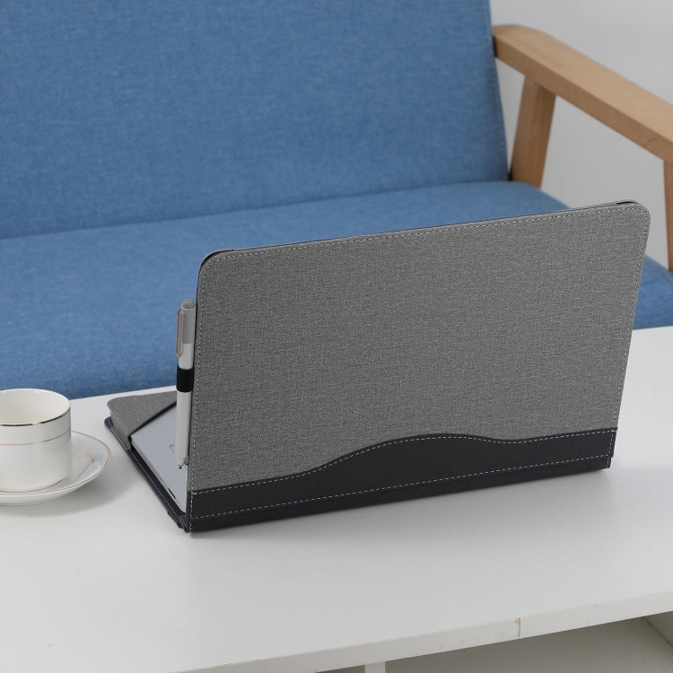 For Microsoft Surface Laptop Studio 2 Cotton Cloth Texture Leather Laptop Protective Case(Light Grey) by bashfashion