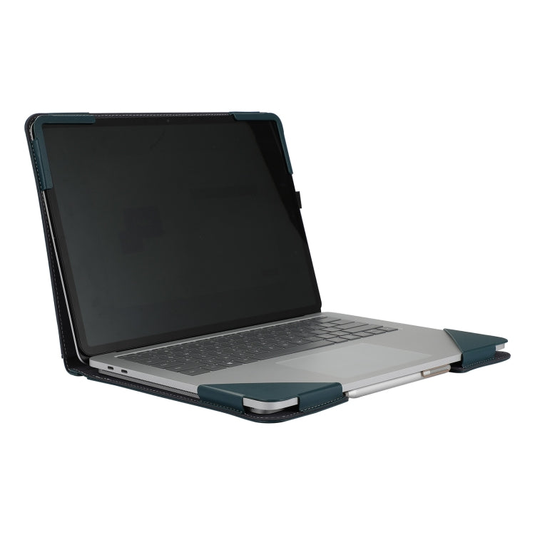 For Microsoft Surface Laptop Studio 2 Vegan Leather Laptop Protective Case(Dark Green) by bashfashion