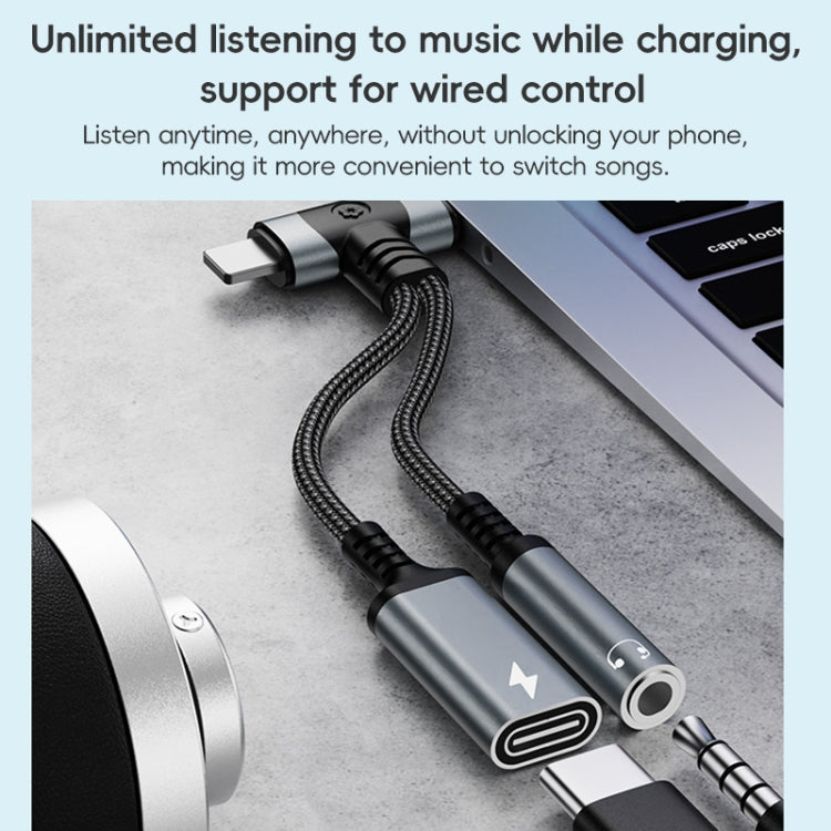 4 in 1 8 Pin / Type-C to Type-C, 3.5mm Audio Adapter Cable(Red) by bashfashion