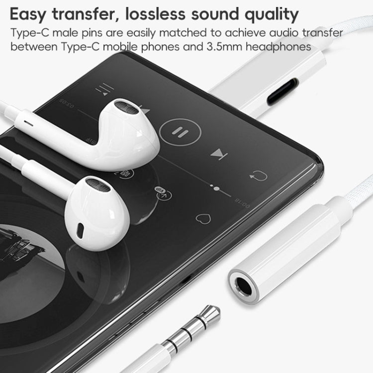 Type-C to 8 Pin / 3.5mm Audio Adapter Cable(White) by bashfashion