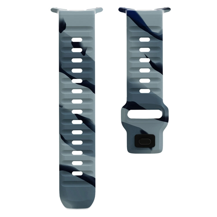 For Samsung Galaxy Watch Ultra 47mm / Ultra 2025 Wave Texture Reverse Buckle Silicone Watch Band(Black Gray Camouflage) by bashfashion