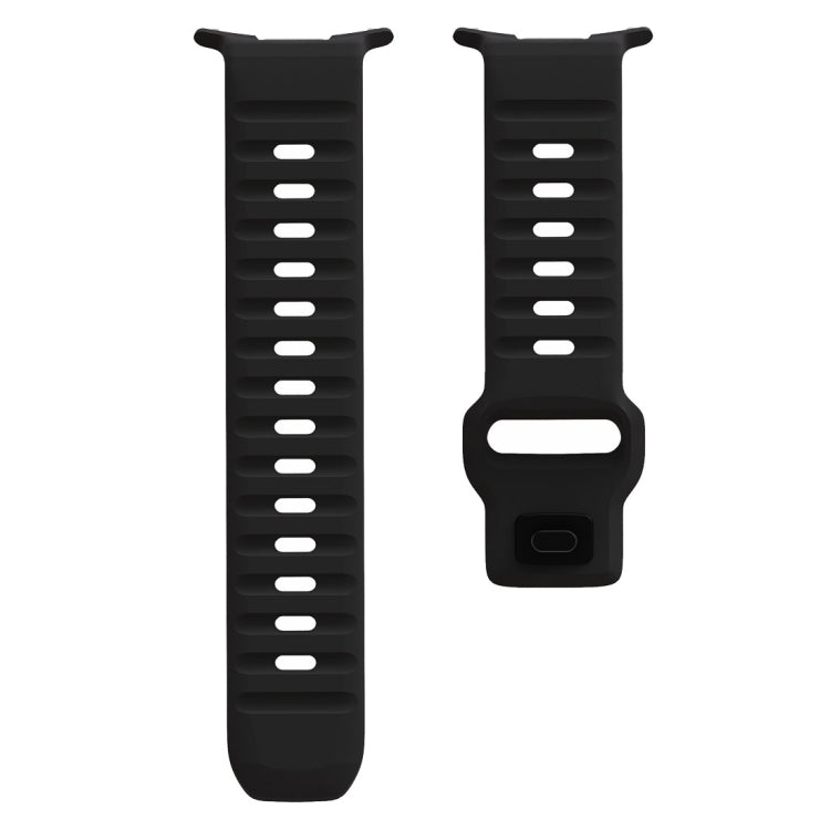 For Samsung Galaxy Watch Ultra 47mm / Ultra 2025 Wave Texture Reverse Buckle Silicone Watch Band(Black) by bashfashion