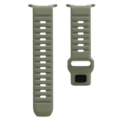 For Samsung Galaxy Watch Ultra 47mm / Ultra 2025 Wave Texture Reverse Buckle Silicone Watch Band(Army Green) by bashfashion
