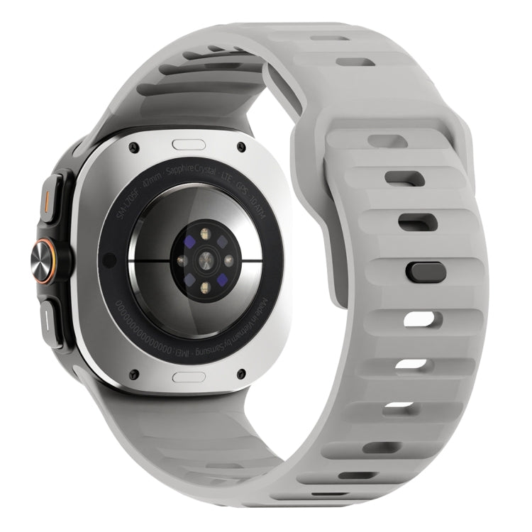 For Samsung Galaxy Watch Ultra 47mm / Ultra 2025 Wave Texture Reverse Buckle Silicone Watch Band(Light Grey) by bashfashion