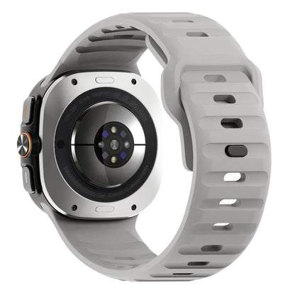 For Samsung Galaxy Watch Ultra 47mm / Ultra 2025 Wave Texture Reverse Buckle Silicone Watch Band(Light Grey) by bashfashion