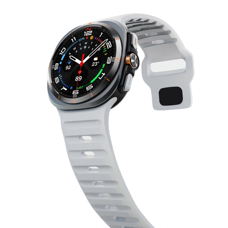 For Samsung Galaxy Watch Ultra 47mm / Ultra 2025 Wave Texture Reverse Buckle Silicone Watch Band(Light Grey) by bashfashion