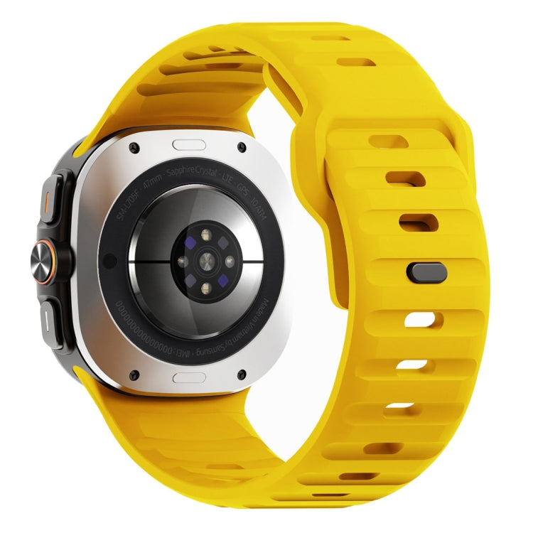 For Samsung Galaxy Watch Ultra 47mm / Ultra 2025 Wave Texture Reverse Buckle Silicone Watch Band(Yellow) by bashfashion