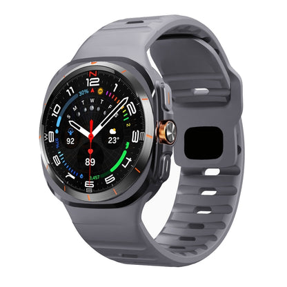 For Samsung Galaxy Watch Ultra 47mm / Ultra 2025 Wave Texture Reverse Buckle Silicone Watch Band(Space Grey) by bashfashion