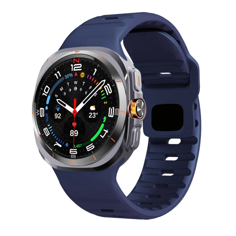 For Samsung Galaxy Watch Ultra 47mm / Ultra 2025 Wave Texture Reverse Buckle Silicone Watch Band(Midnight Blue) by bashfashion