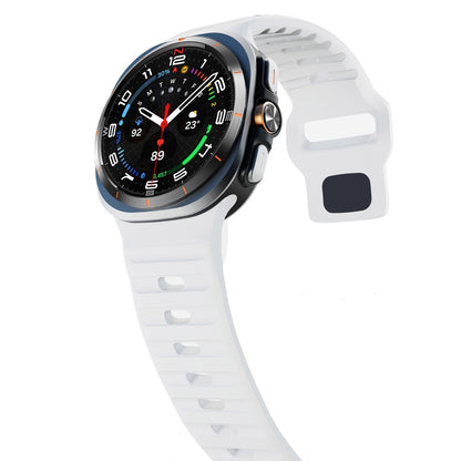 For Samsung Galaxy Watch Ultra 47mm / Ultra 2025 Wave Texture Reverse Buckle Silicone Watch Band(White) by bashfashion