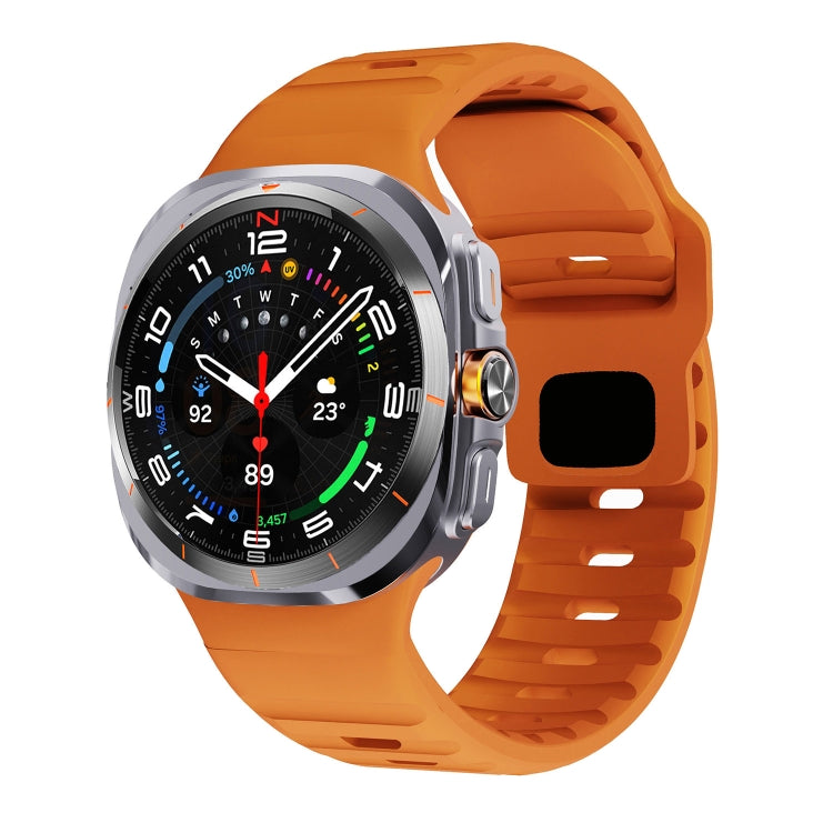 For Samsung Galaxy Watch Ultra 47mm / Ultra 2025 Wave Texture Reverse Buckle Silicone Watch Band(Orange) by bashfashion