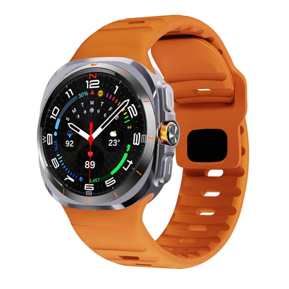 For Samsung Galaxy Watch Ultra 47mm / Ultra 2025 Wave Texture Reverse Buckle Silicone Watch Band(Orange) by bashfashion