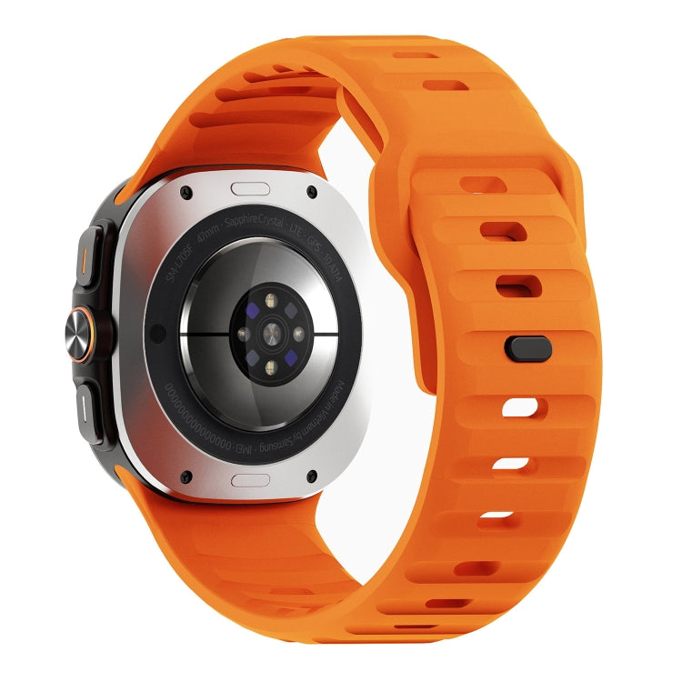 For Samsung Galaxy Watch Ultra 47mm / Ultra 2025 Wave Texture Reverse Buckle Silicone Watch Band(Orange) by bashfashion
