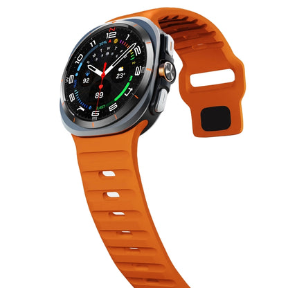 For Samsung Galaxy Watch Ultra 47mm / Ultra 2025 Wave Texture Reverse Buckle Silicone Watch Band(Orange) by bashfashion