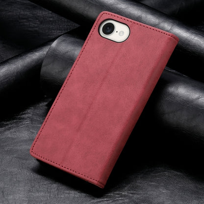 For iPhone 16e Business Solid Color Magnetic RFID Leather Phone Case(Red) by bashfashion
