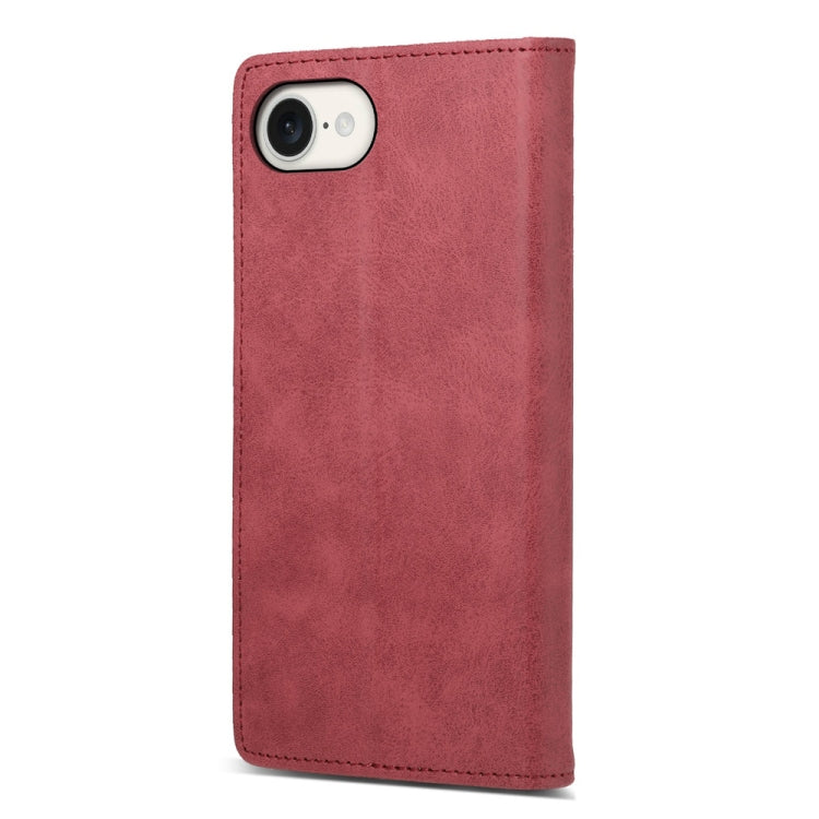 For iPhone 16e Business Solid Color Magnetic RFID Leather Phone Case(Red) by bashfashion