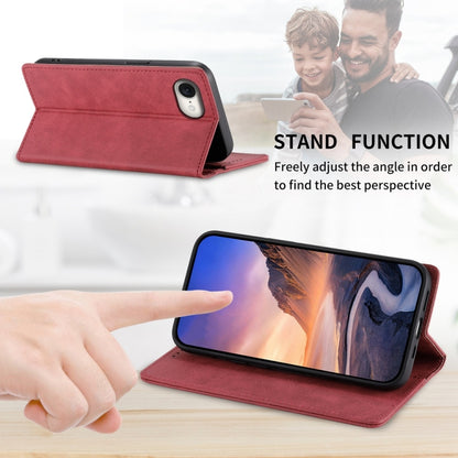 For iPhone 16e Business Solid Color Magnetic RFID Leather Phone Case(Red) by bashfashion