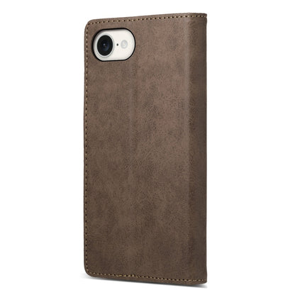 For iPhone 16e Business Solid Color Magnetic RFID Leather Phone Case(Brown) by bashfashion