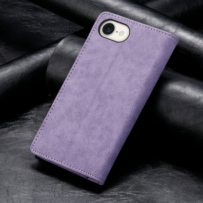 For iPhone 16e Business Solid Color Magnetic RFID Leather Phone Case(Purple) by bashfashion