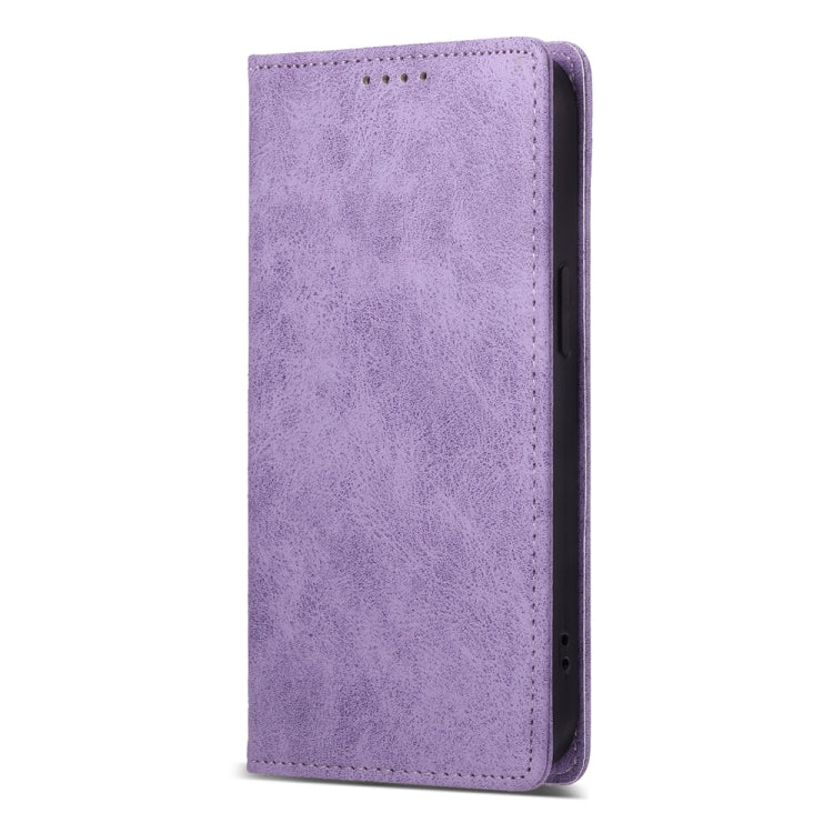 For iPhone 16e Business Solid Color Magnetic RFID Leather Phone Case(Purple) by bashfashion