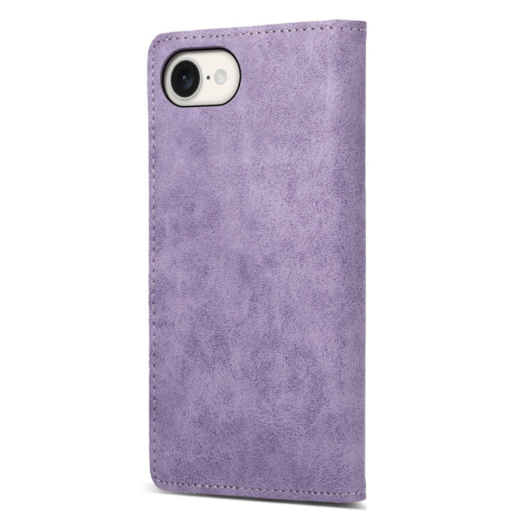 For iPhone 16e Business Solid Color Magnetic RFID Leather Phone Case(Purple) by bashfashion